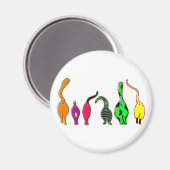 Aimant Boutons de chat colorés (Recto/Verso)