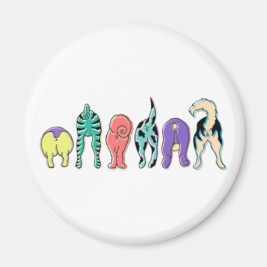 Aimant Boutons de chien colorés (Devant)