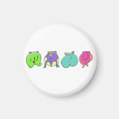 Aimant Boutons de hamster colorés (Devant)