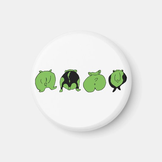 Aimant Boutons de hamster vert (Devant)