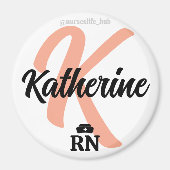 Aimant Boutons et cornes d'infirmière personnalisés | Soi (Devant)