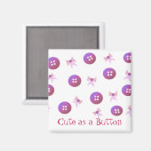 Aimant Boutons et vaches avec de mignons mots (Recto/Verso)