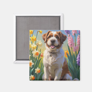 Aimant Bouviers Des Flandres Chien Peinture De Fleurs Pri