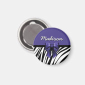 Aimant Bow Zebra noir et violet (Recto/Verso)