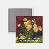 Aimant Bowl avec Peonies et Roses par Vincent van Gogh (Recto/Verso)