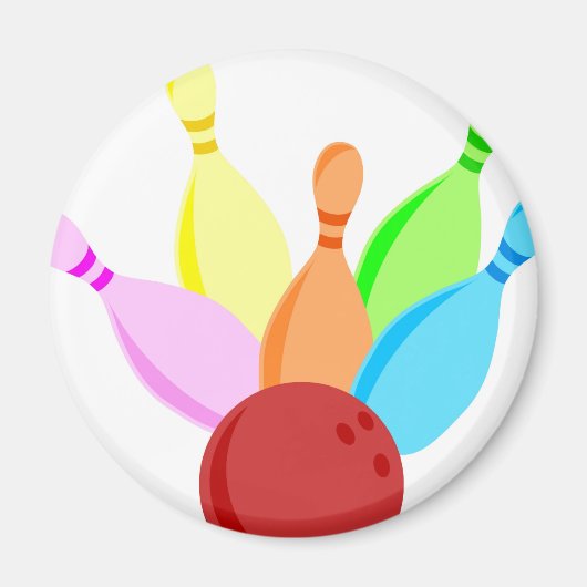 Aimant Bowling à dix broches (Devant)