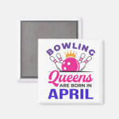 Aimant Bowling Anniversaire Avril Femmes Bowler (Recto/Verso)