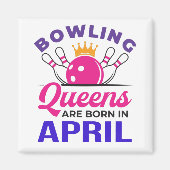 Aimant Bowling Anniversaire Avril Femmes Bowler (Devant)