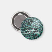 Aimant Bowling Ball Leopard Turquoise (Recto/Verso)