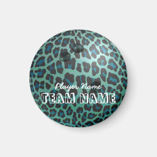 Aimant Bowling Ball Leopard Turquoise