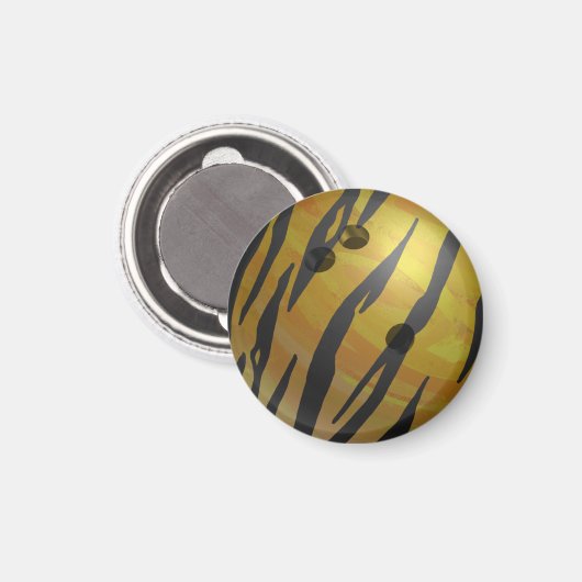Aimant Bowling Ball Tiger Jaune (Recto/Verso)