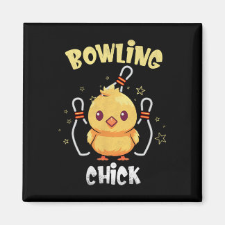 Aimant Bowling Chick Funny Chicken Athlete Bowler Men Wom