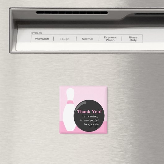 Aimant Bowling Girl Anniversaire Merci (In Situ (Lave-vaisselle))