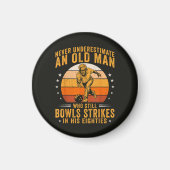 Aimant Bowling Grand-père 80e Anniversaire (Devant)