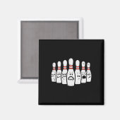 Aimant Bowling Pins Face À Drôle Bowler Hommes Femmes Enf (Recto/Verso)