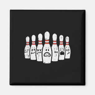 Aimant Bowling Pins Face À Drôle Bowler Hommes Femmes Enf