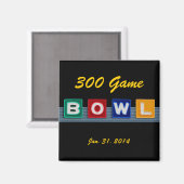 Aimant Bowling the 300 Perfect Game, Retro Design, (Recto/Verso)
