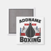 Aimant Boxe Anneau AJOUTER NOM Boxer Gym Speed Sac (Recto/Verso)
