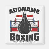 Aimant Boxe Anneau AJOUTER NOM Boxer Gym Speed Sac (Devant)