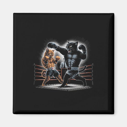 Aimant Boxe Chats Kitty Boxing Amateurs Design graphique (Devant)