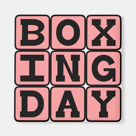 Aimant Boxe Day, Royaume-Uni et Canada Holiday (Devant)