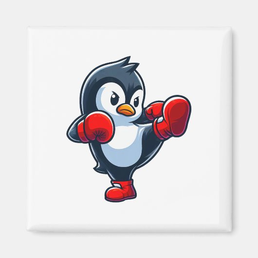 Aimant Boxe de manchot cool (Devant)