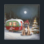 Aimant Boxe d'hiver Caravan Christmas Adventure<br><div class="desc">Laissez-vous tenter par la magie d'une nuit d'hiver enneigée alors qu'une caravane glisse gracieusement à travers le paysage illuminé par la lune. La beauté sereine de la neige scintillante et l'éclat enchanteur de la lune créent une scène captivante, promettant une aventure de Noël inoubliable remplie de chaleur, de joie et...</div>