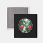 Aimant Boxe Dinosaure Boxer Dino Kickboxing T-rex Boxe (Recto/Verso)