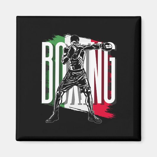 Aimant Boxe , Drapeau Mexicain (Devant)