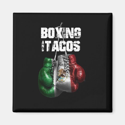 Aimant Boxe Et Tacos Drôle Mexique (Devant)