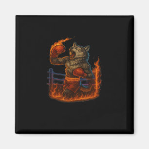 Aimant Boxe Lover Wolf Mixed martial art Fighter Werewolf