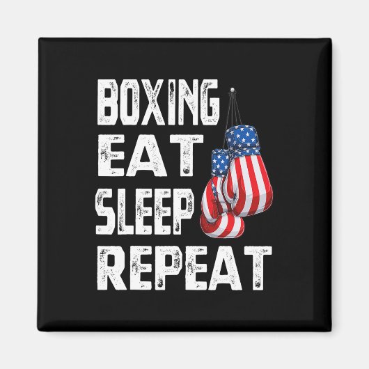 Aimant Boxe Manger Dormir Répéter Gym Boxeur Kickboxing M (Devant)