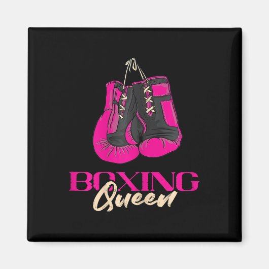 Aimant Boxe Queen Kickboxer Kickboxer Gants de boxe Bo (Devant)
