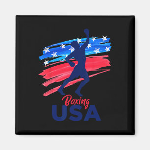 Aimant Boxe Support L'Équipe Shirt Usa Drapeau American B