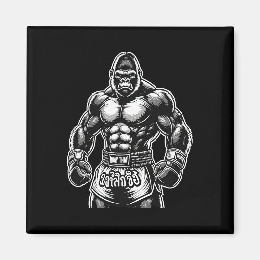 Aimant Boxe Thaïlandaise Et Kickboxing - Muay Thai Gorill (Devant)