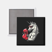 Aimant Boxe Unicorne Avec Gants De Boxe Kickboxing Cute (Recto/Verso)