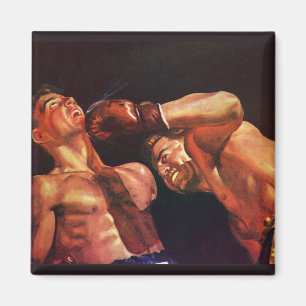 Aimant Boxe vintage, Boxers Punching Combattre