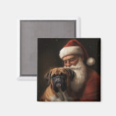 Aimant Boxer avec Noël Festif du Père Noël (Recto/Verso)