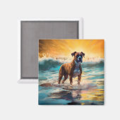 Aimant Boxer Beach Surfing Peinture (Recto/Verso)