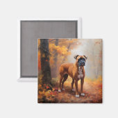 Aimant Boxer en automne Feuilles automne Inspire (Recto/Verso)