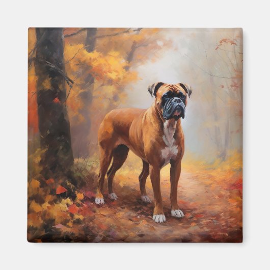 Aimant Boxer en automne Feuilles automne Inspire (Devant)
