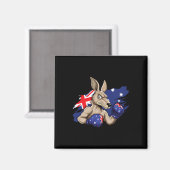 Aimant Boxer Kangaroo Boxer Drapeau Australien Love Austr (Recto/Verso)