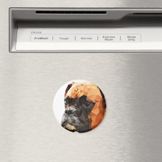 Aimant Boxer Low Poly Art (In Situ (Lave-vaisselle))