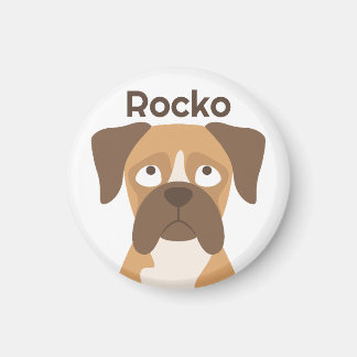 Aimant Boxer Personnalisé, nom personnalisé de chi