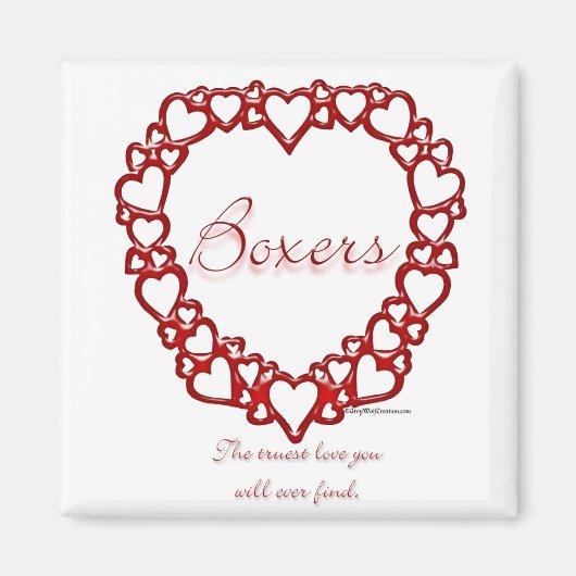 Aimant Boxer Véritable Amour (Devant)