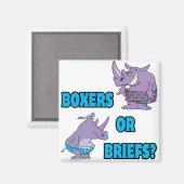 Aimant boxers ou slips caleçons drôles rhinocéros (Recto/Verso)