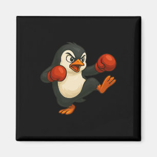 Aimant Boxeur de manchot de dessin animé cool Boxe pieds-