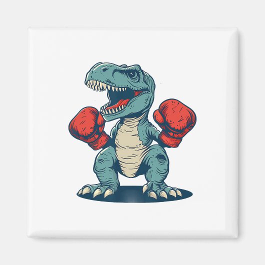 Aimant Boxeur Dinosaure Boxe Dinosaure Kickboxing T-rex B (Devant)
