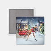 Aimant Boxeur Saison des Fêtes de Noël (Recto/Verso)