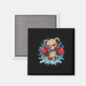 Aimant Boxing Bear Lover Boxing Gloves Kickboxing Funny B (Recto/Verso)